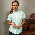 Aqua - Back - Premier Short Sleeve Poplin Blouse - Plain Work Shirt