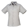 Silver - Back - Premier Short Sleeve Poplin Blouse - Plain Work Shirt