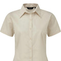 Brown - Front - Premier Short Sleeve Poplin Blouse - Plain Work Shirt