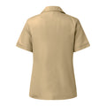 Khaki - Back - Premier Short Sleeve Poplin Blouse - Plain Work Shirt