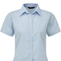 Light Blue - Front - Premier Short Sleeve Poplin Blouse - Plain Work Shirt