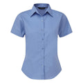 Light Blue - Back - Premier Short Sleeve Poplin Blouse - Plain Work Shirt