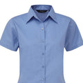 Mid Blue - Front - Premier Short Sleeve Poplin Blouse - Plain Work Shirt