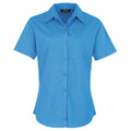 Sapphire - Front - Premier Short Sleeve Poplin Blouse - Plain Work Shirt