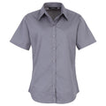 Steel - Front - Premier Short Sleeve Poplin Blouse - Plain Work Shirt