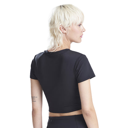 Black - Side - Awdis Womens-Ladies Recycled Crop T-Shirt