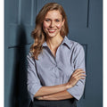 Silver - Lifestyle - Premier Womens-Ladies Poplin 3-4 Sleeve Blouse