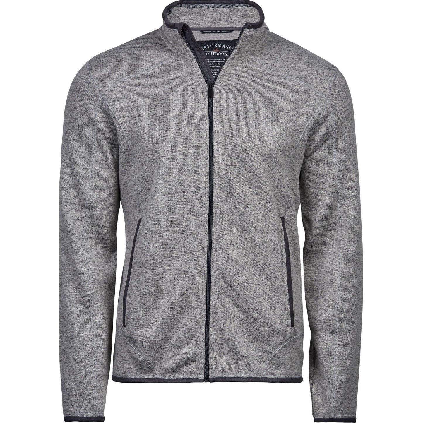 Grey Melange - Front - Tee Jays Mens Outdoor Fleece Jacket
