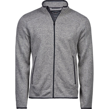 Grey Melange - Front - Tee Jays Mens Outdoor Fleece Jacket