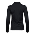 Black - Back - Tee Jays Womens-Ladies Stretch Long-Sleeved Polo Shirt