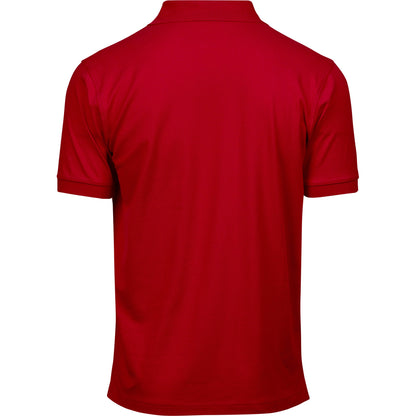 Red - Back - Tee Jays Mens Luxury Stretch Polo Shirt