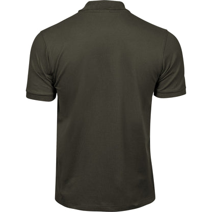 Dark Olive - Back - Tee Jays Mens Luxury Stretch Polo Shirt