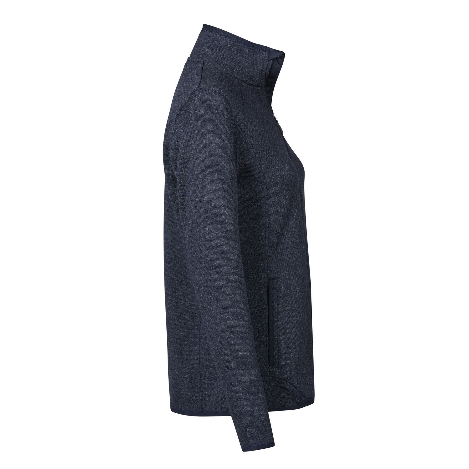 Navy Melange - Side - Tee Jays Womens-Ladies Fleece Outdoor Jacket