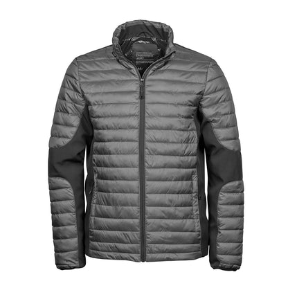 Sport Grey-Black - Front - Tee Jays Mens Crossover Softshell Padded Jacket