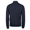 Navy - Back - Tee Jays Mens Ribbed Interlock Half Zip Sweatshirt