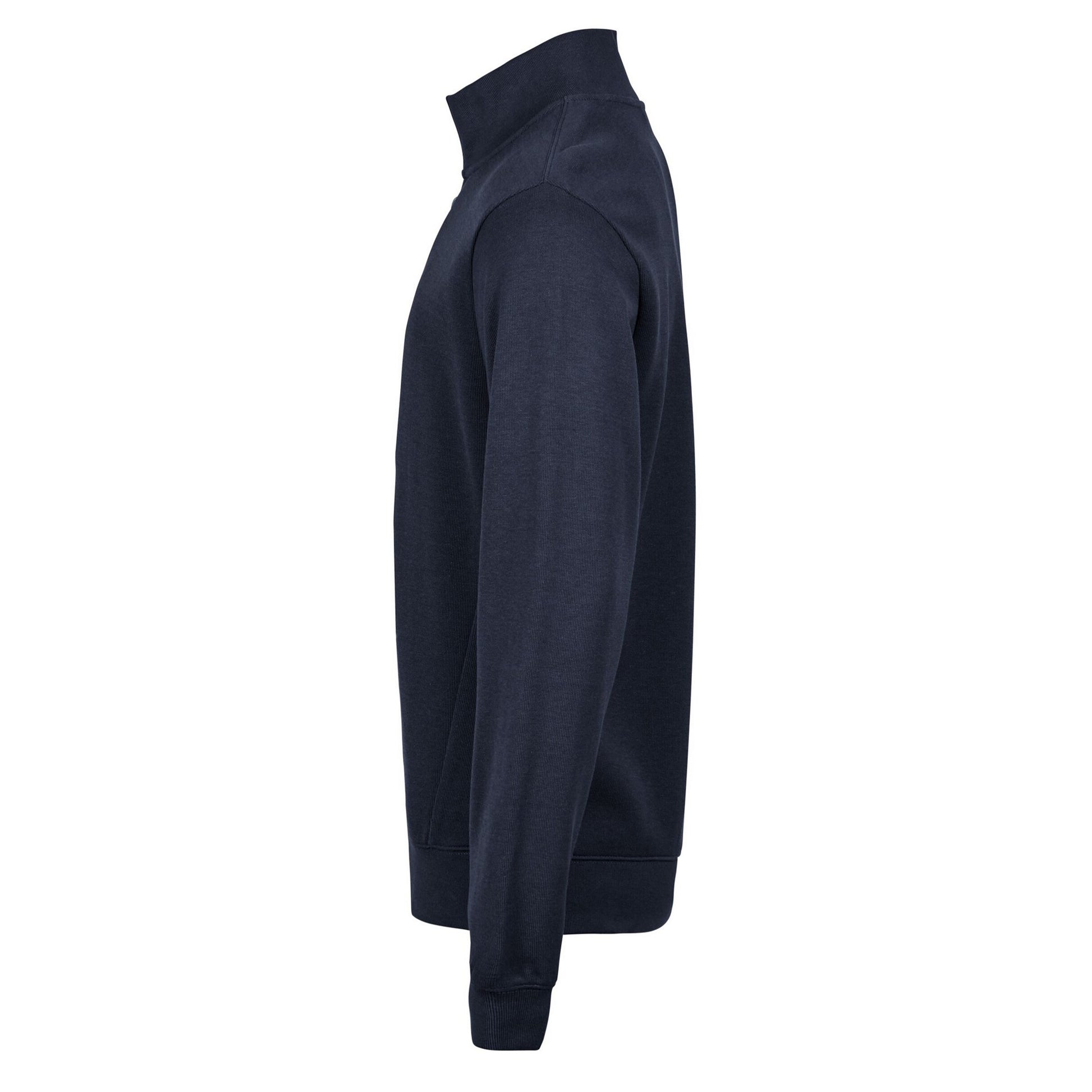 Navy - Lifestyle - Tee Jays Mens Ribbed Interlock Half Zip Sweatshirt