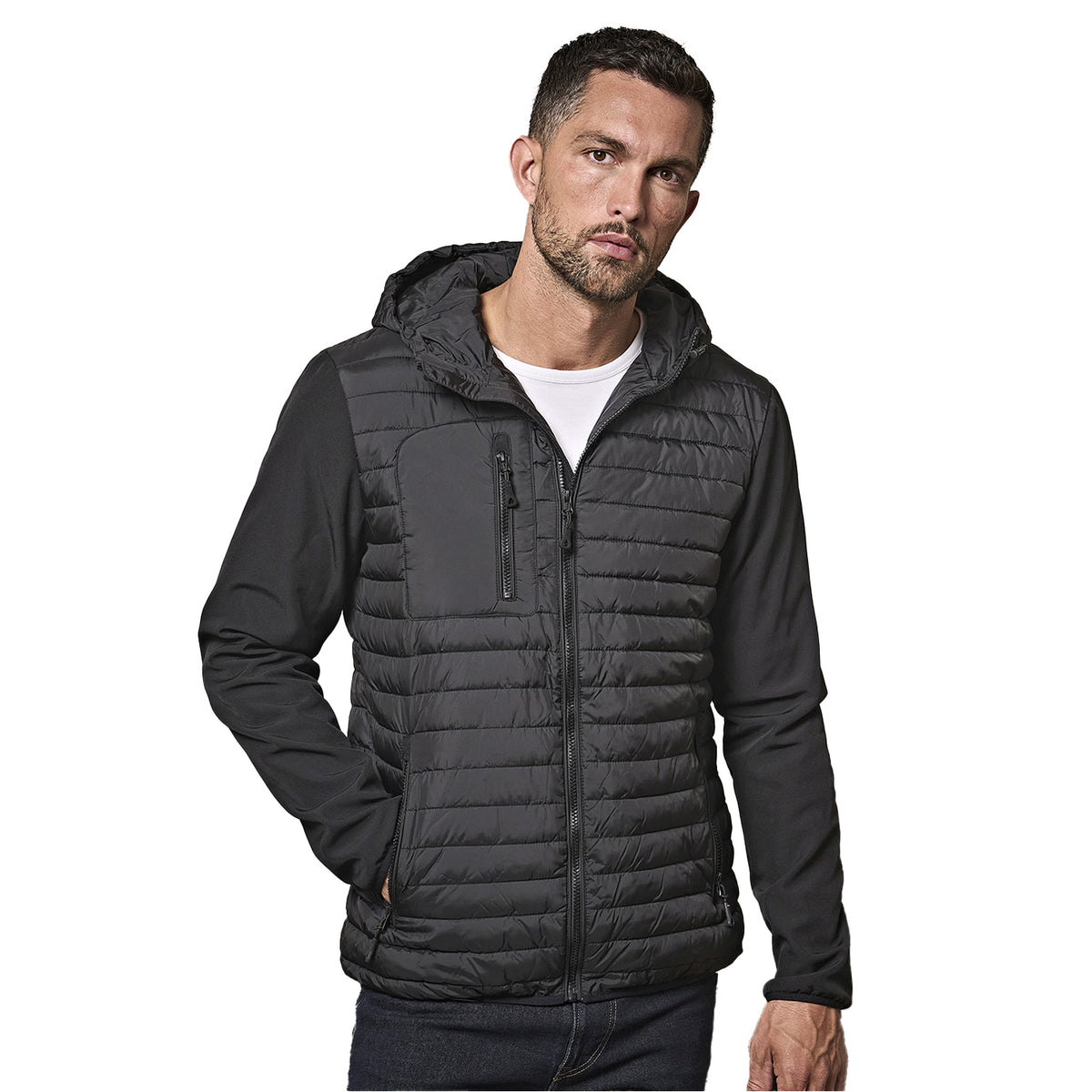 Black - Lifestyle - Tee Jays Mens Crossover Jacket