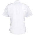 White - Back - Premier Womens-Ladies Short Sleeve Pilot Blouse - Plain Work Shirt
