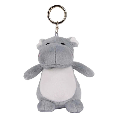 Grey-White - Front - Mumbles Hippo Keyring