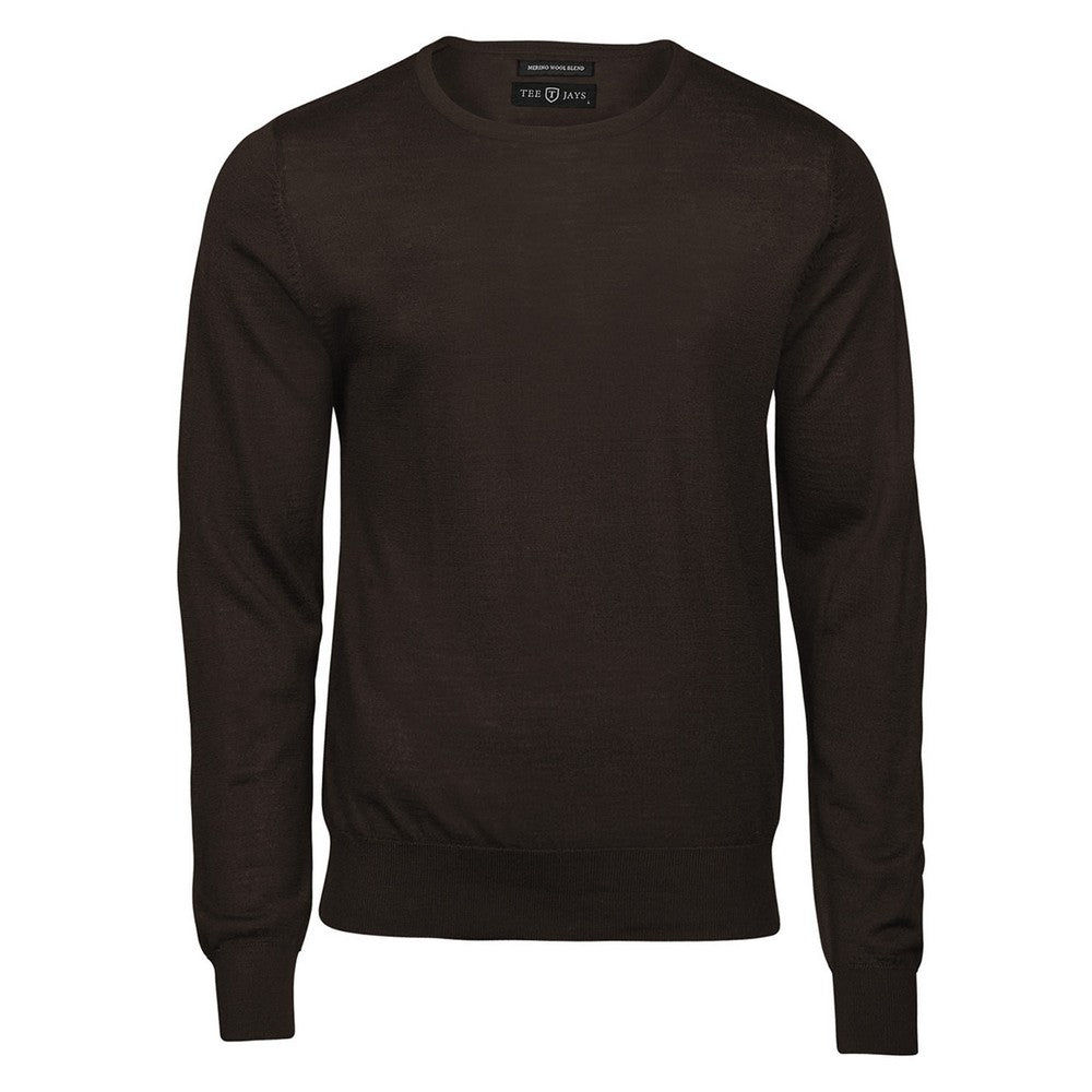 Mocha - Front - Tee Jays Mens Plain Crew Neck Sweatshirt
