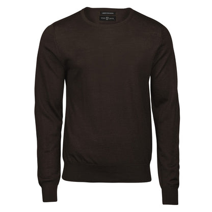 Mocha - Front - Tee Jays Mens Plain Crew Neck Sweatshirt