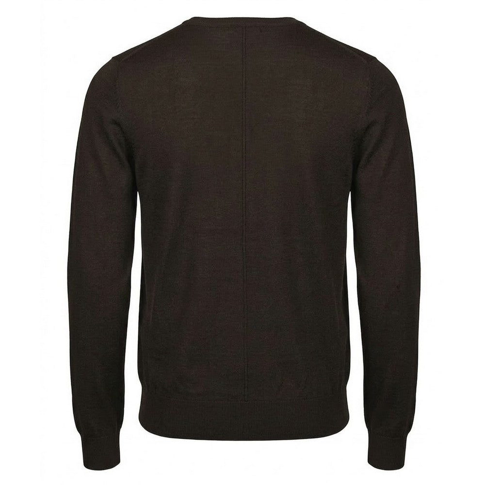 Mocha - Back - Tee Jays Mens Plain Crew Neck Sweatshirt