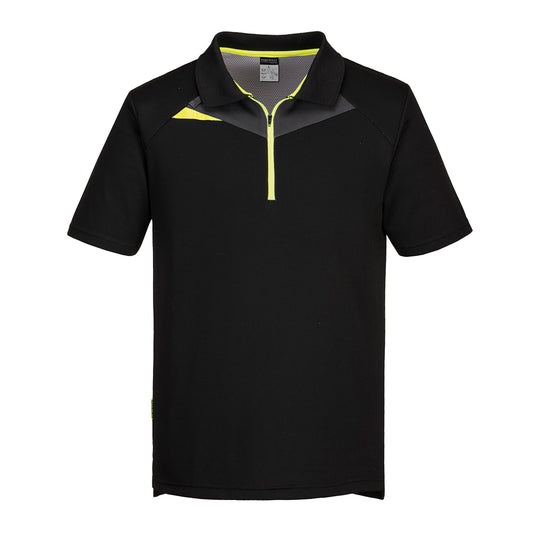 Black-Yellow - Front - Portwest Mens DX4 Polo Shirt