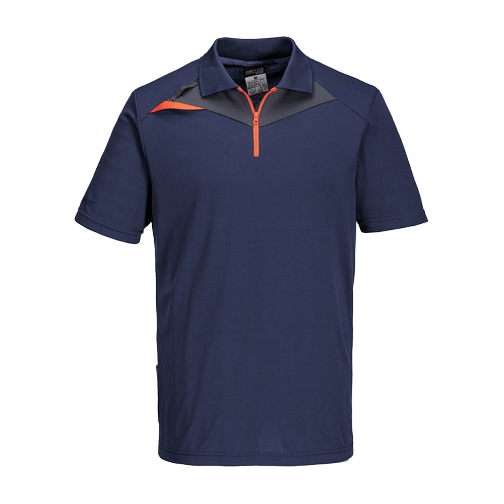 Navy-Orange - Front - Portwest Mens DX4 Polo Shirt