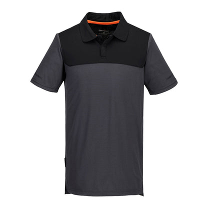 Grey - Front - Portwest Mens EV4 Plain Polo Shirt