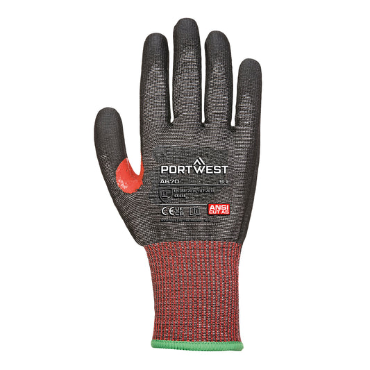 Black - Front - Portwest Unisex Adult A670 Cut Resistant Gloves