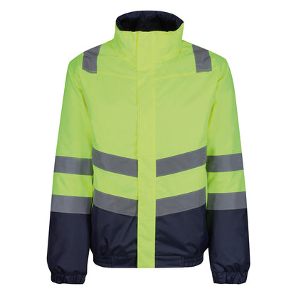 Yellow-Navy - Front - Regatta Professional Mens Pro Classic Hi-Vis Bomber Jacket