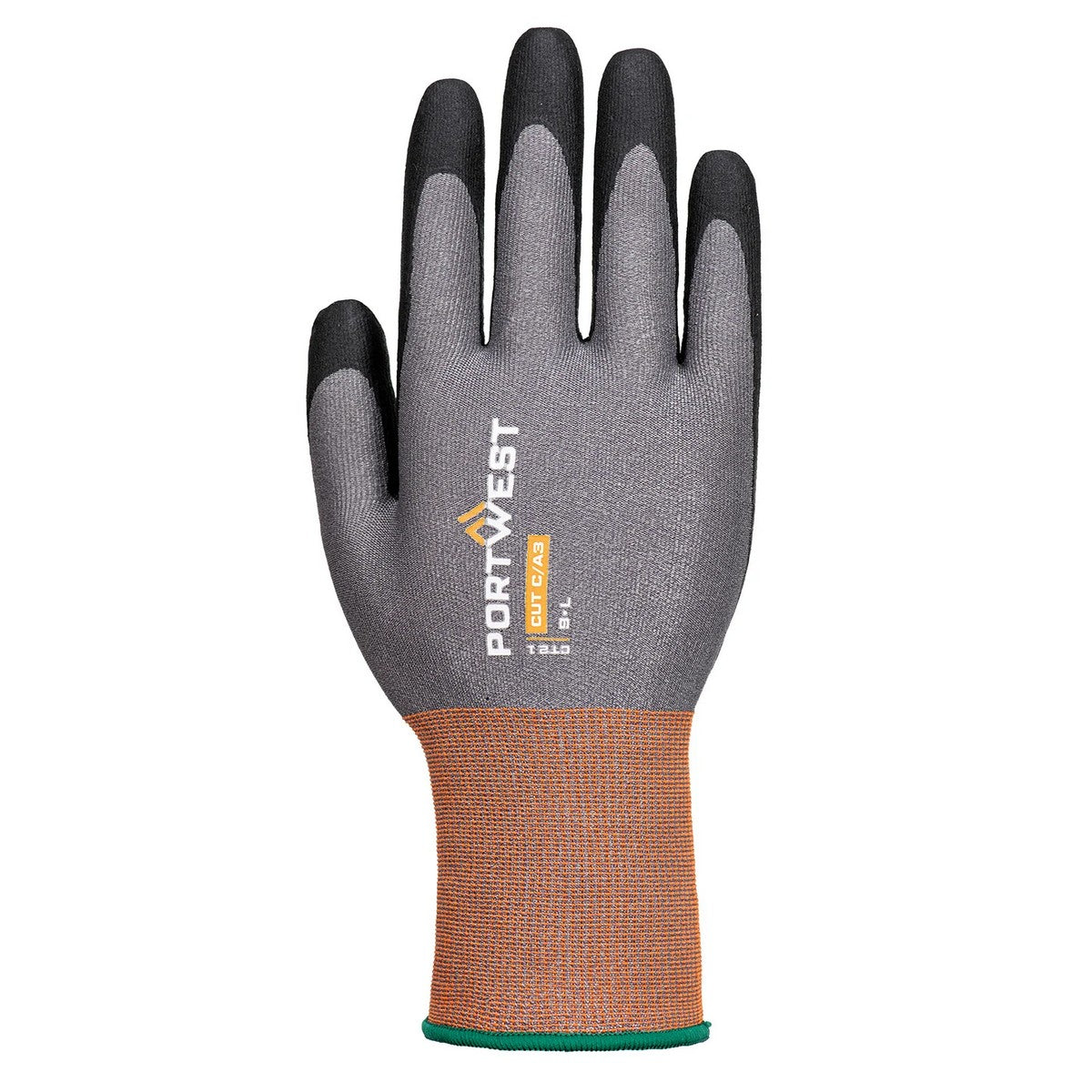 Grey-Black - Front - Portwest Unisex Adult CT21 - CT Cut C Nitrile Gloves