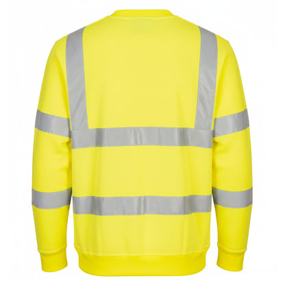 Yellow - Back - Portwest Mens Eco High-Vis Sweatshirt