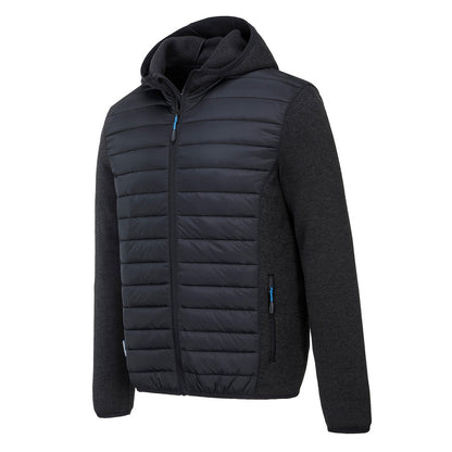 Grey Marl - Side - Portwest Mens KX3 Baffled Hybrid Jacket