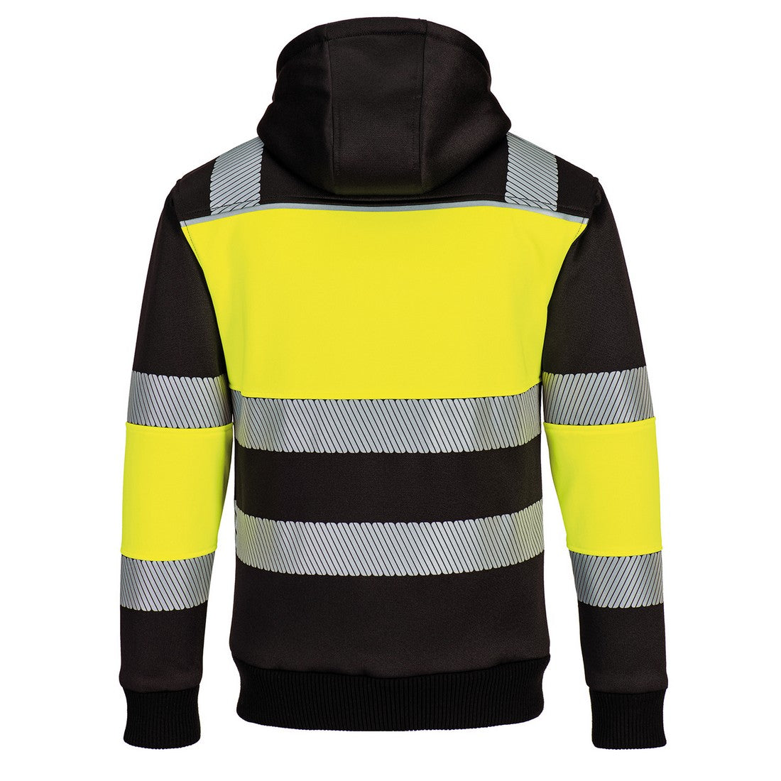 Yellow-Black - Back - Portwest Mens PW3 Class 1 High-Vis Full Zip Hoodie