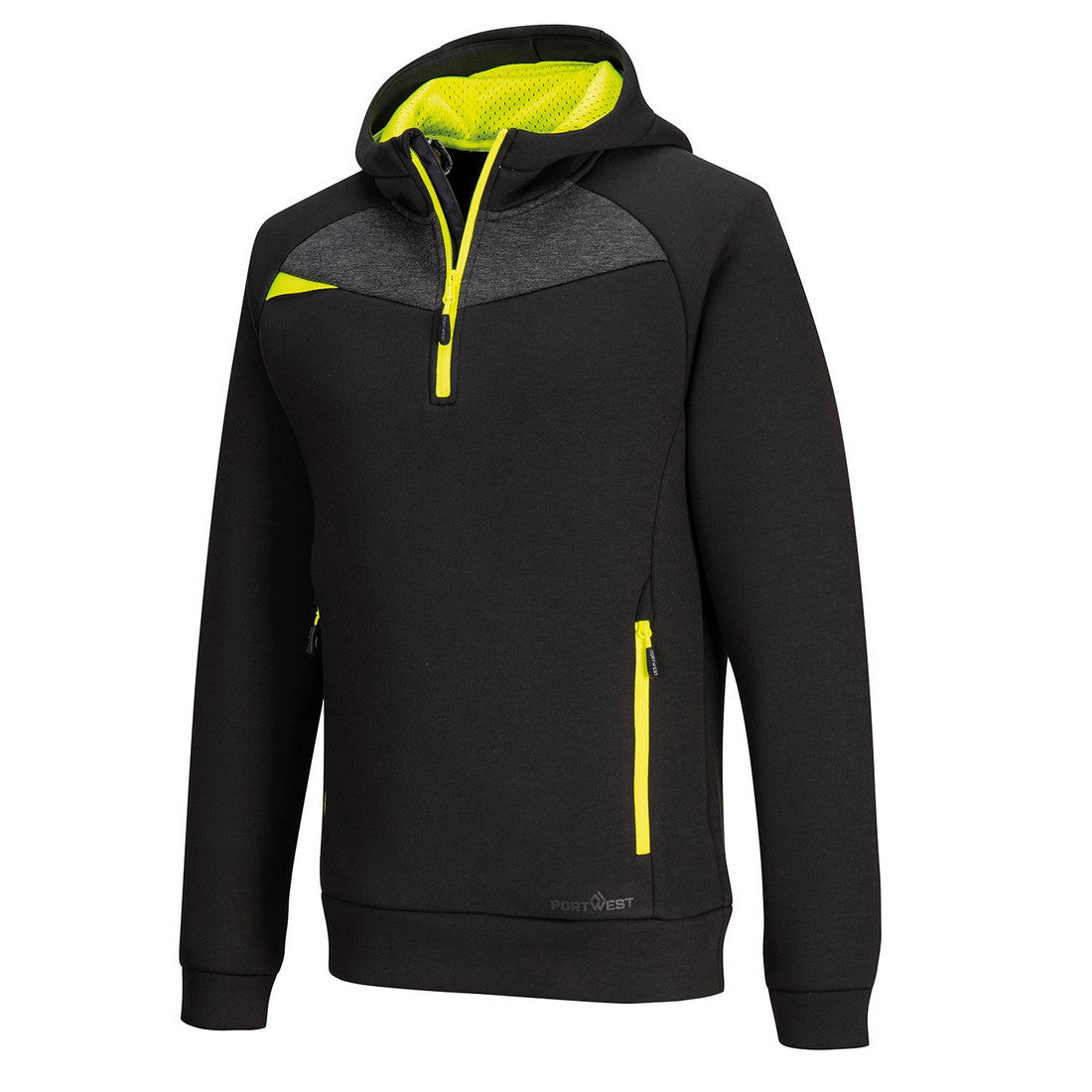Black - Side - Portwest Mens Quarter Zip Hoodie