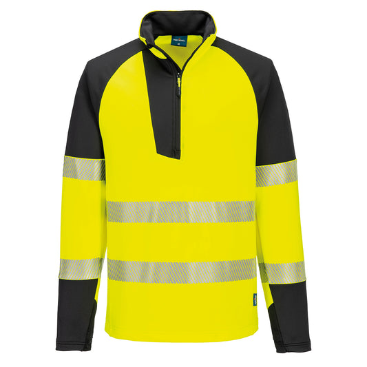 Yellow-Black - Front - Portwest Mens T172 High-Vis Sweatshirt