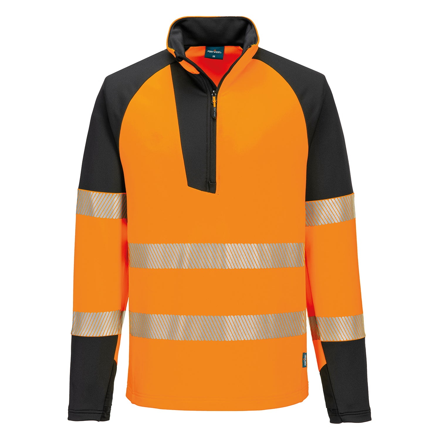 Orange-Black - Front - Portwest Mens T172 High-Vis Sweatshirt