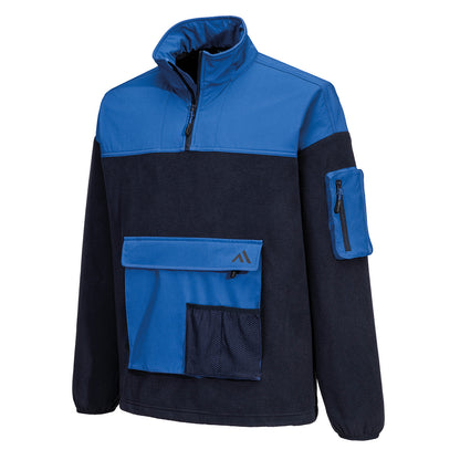 Navy - Side - Portwest Mens KX3 Half Zip Sport Fleece Jacket