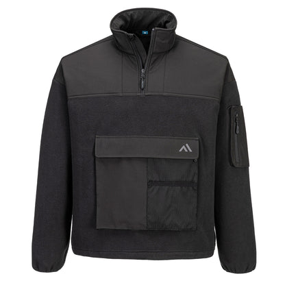 Black - Front - Portwest Mens KX3 Half Zip Sport Fleece Jacket