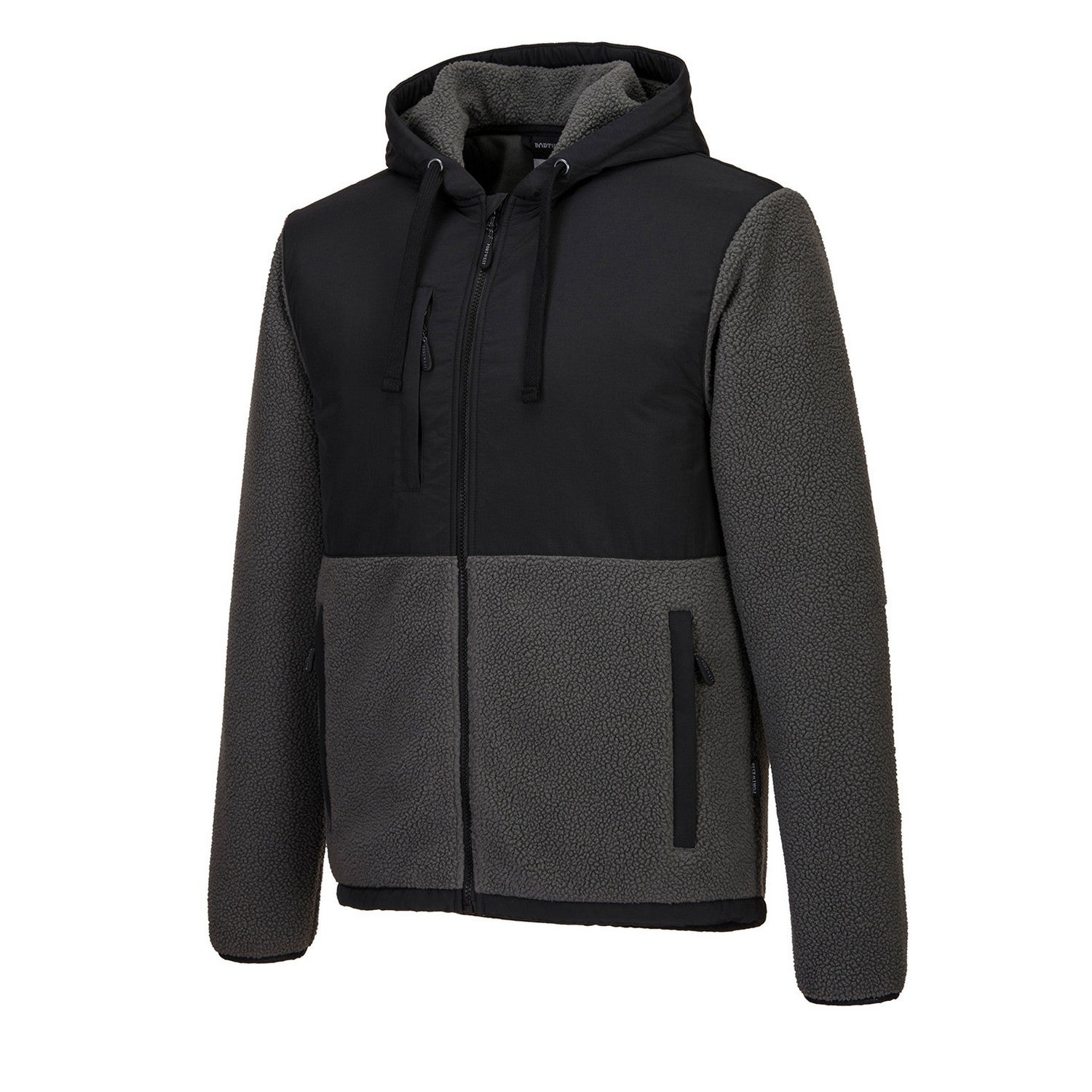 Black-Grey - Side - Portwest Mens KX3 Borg Fleece Fleece Jacket