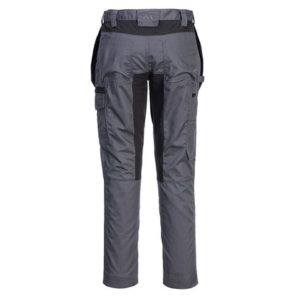 Metal Grey - Back - Portwest Mens Stretch Holster Pocket Slim Work Trousers