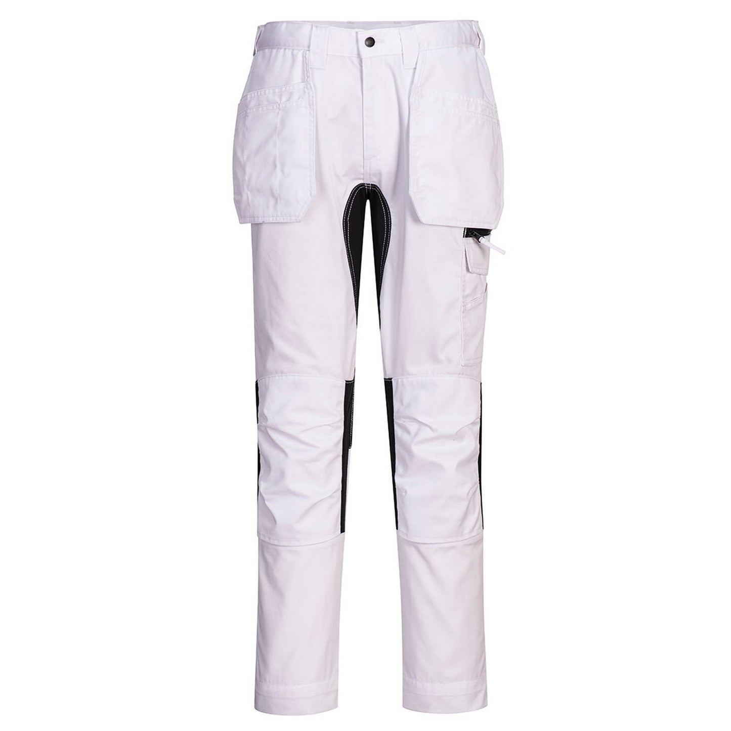 White - Front - Portwest Mens Stretch Holster Pocket Slim Work Trousers