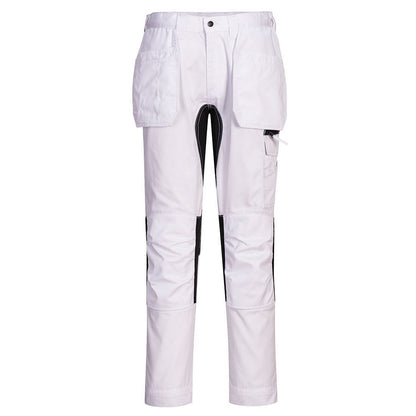 White - Front - Portwest Mens Stretch Holster Pocket Slim Work Trousers