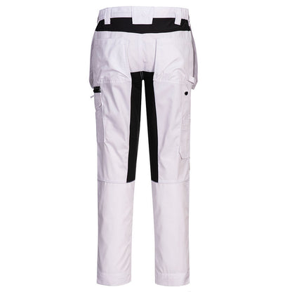 White - Back - Portwest Mens Stretch Holster Pocket Slim Work Trousers