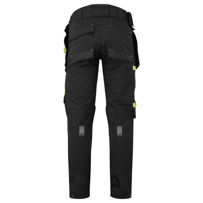 Black - Back - Portwest Mens EV4 Stretch Detachable Holster Pocket Trousers