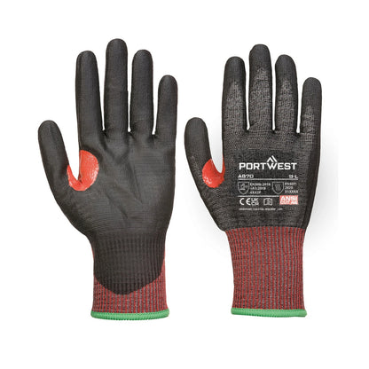 Black - Side - Portwest Unisex Adult A670 PU Gloves