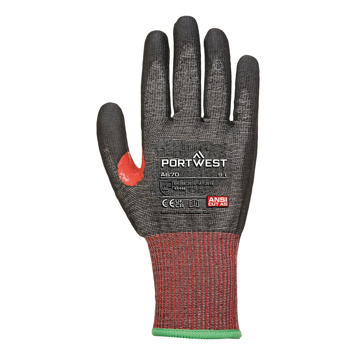 Black - Front - Portwest Unisex Adult A670 PU Gloves