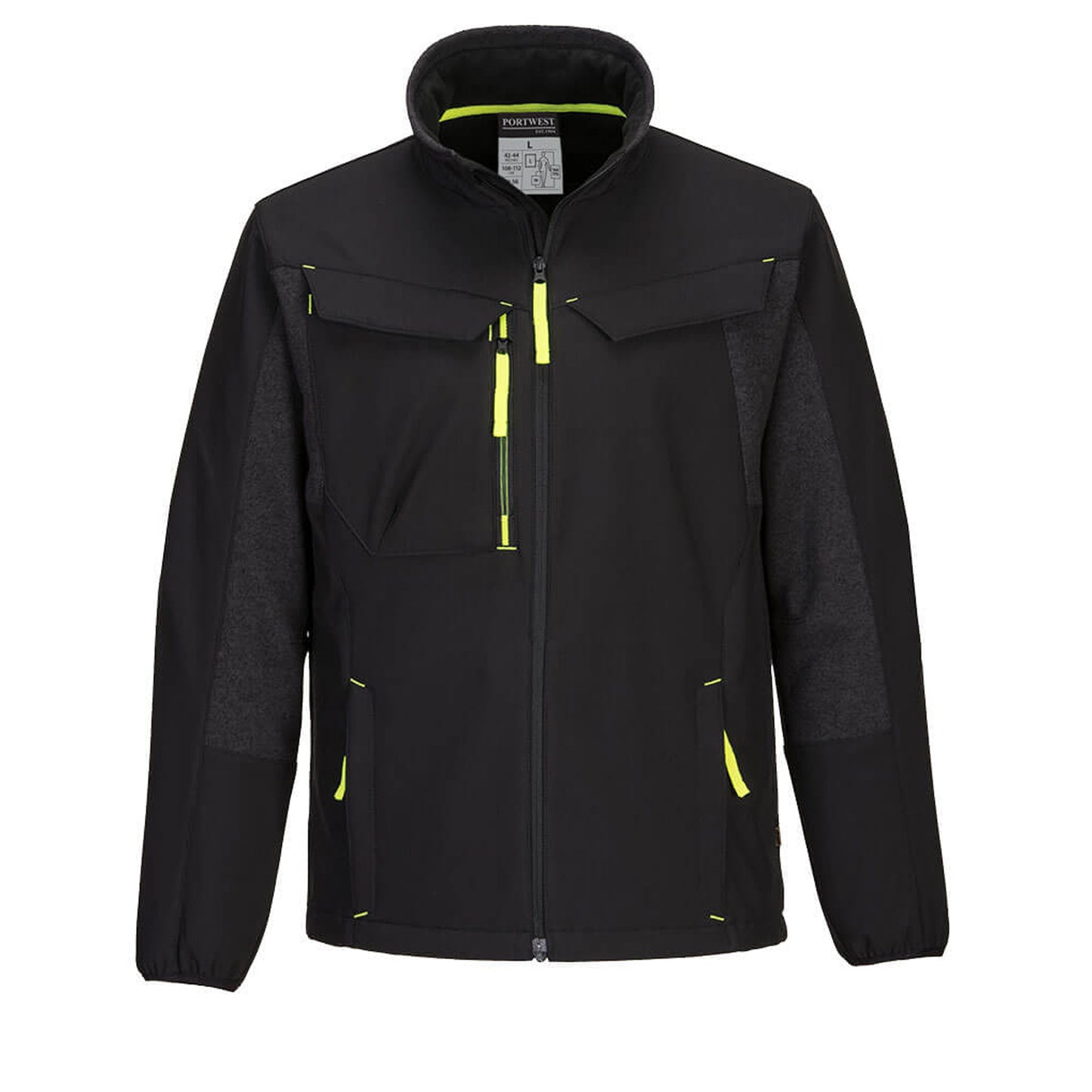 Black - Front - Portwest Unisex Adult WX3 Eco Hybrid Soft Shell Jacket