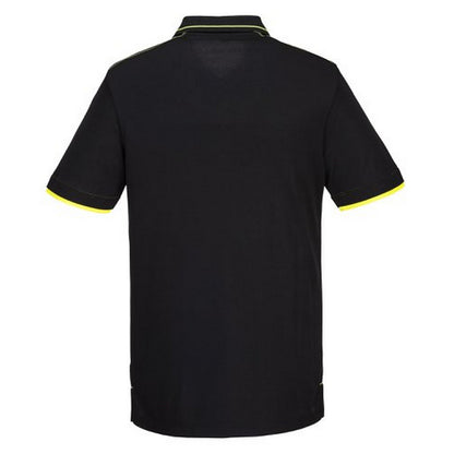 Black - Back - Portwest Mens WX3 Eco Polo Shirt